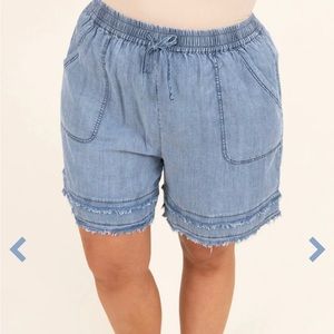 Chic Soul Strolling the Shores Medium Wash Shorts 2X